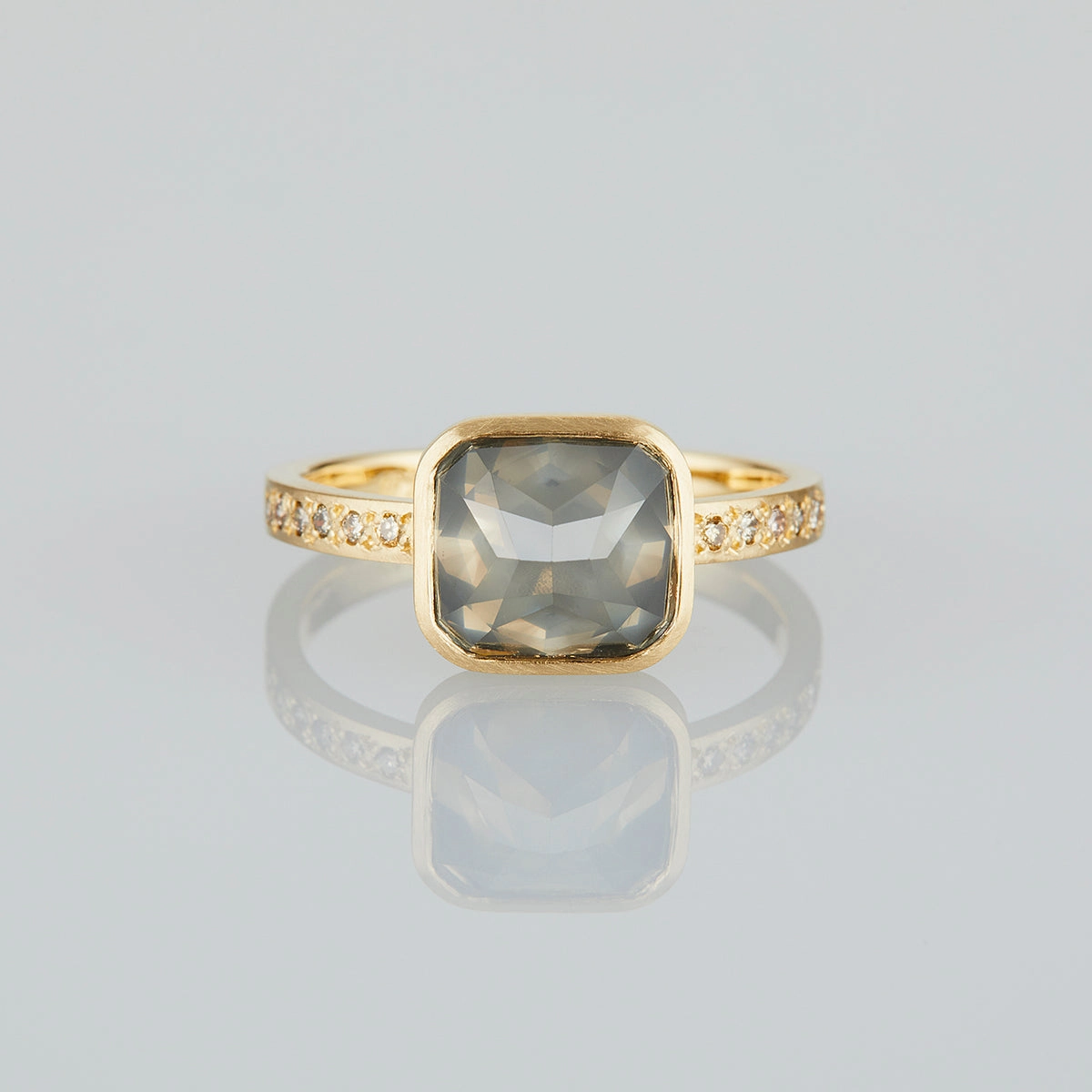 2.58 Carat One-of-a-Kind Mogul Emerald Cut Grey Diamond Ring | DR170-OOAK