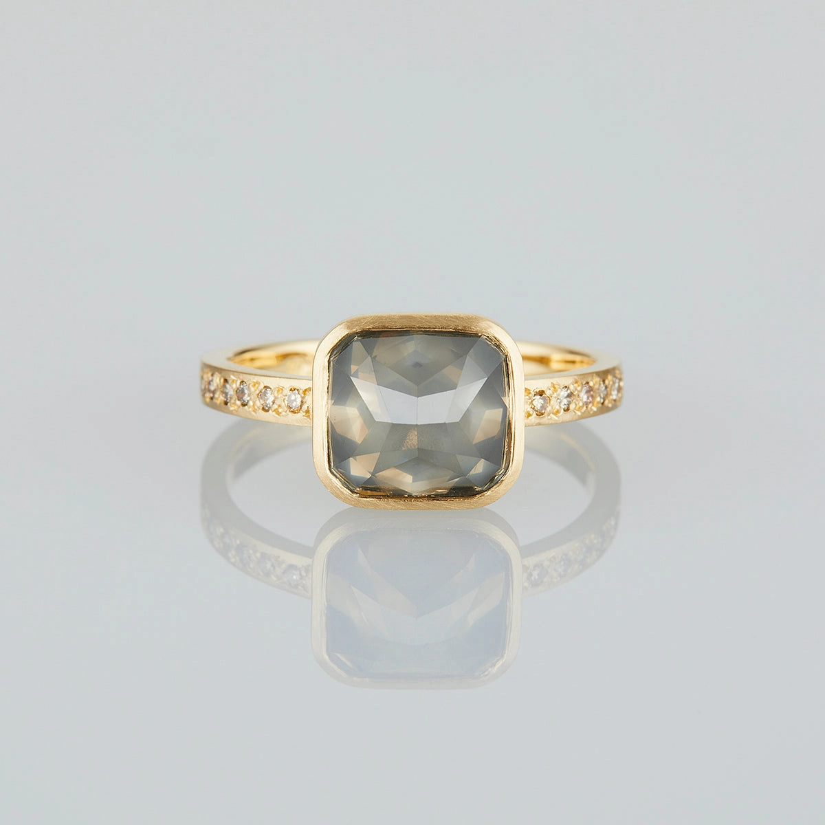 2.58 Carat One-of-a-Kind Mogul Emerald Cut Grey Diamond Ring | DR170-OOAK