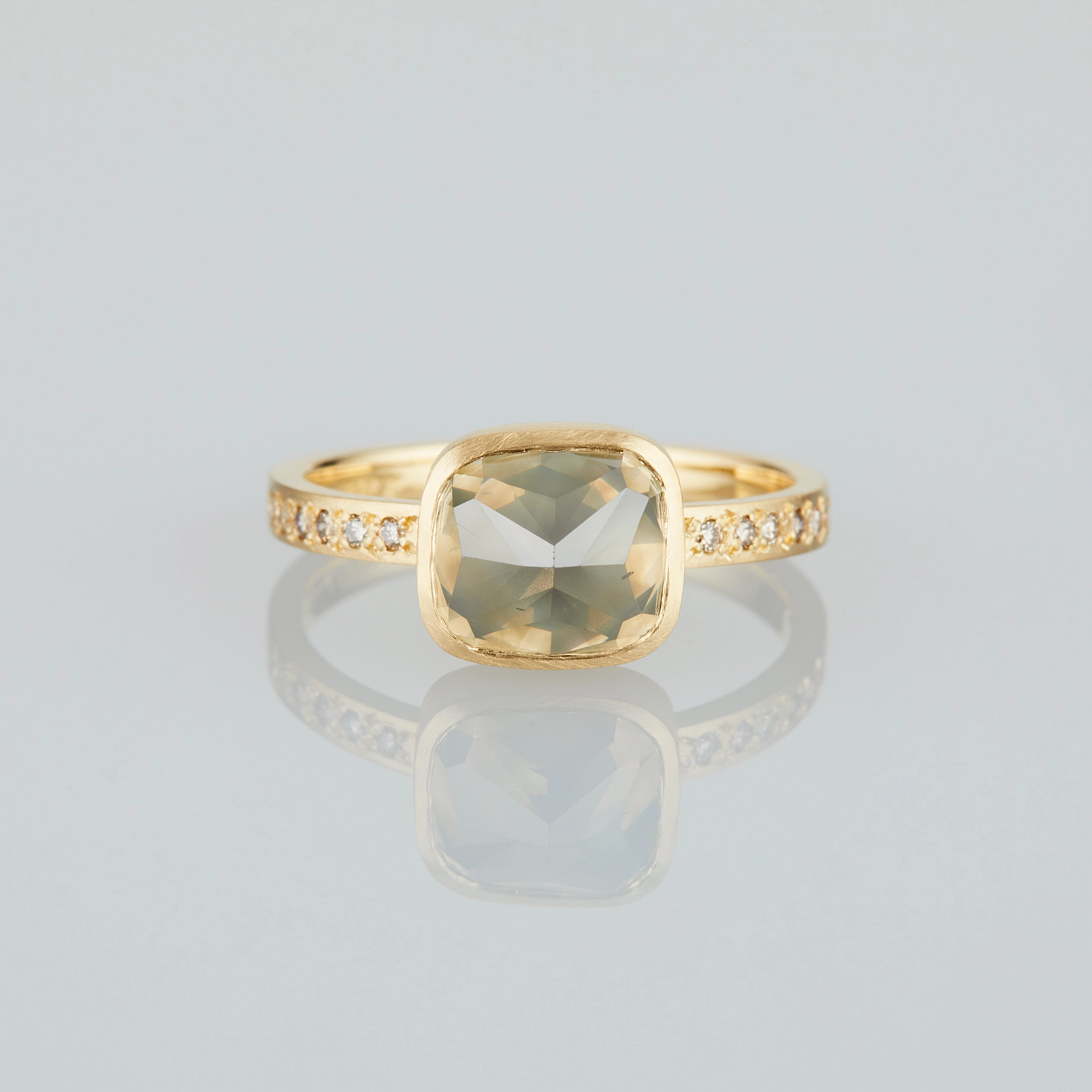 2.82 Carat One-of-a-Kind Mogul Emerald Cut Grey Diamond Ring | DR171-OOAK