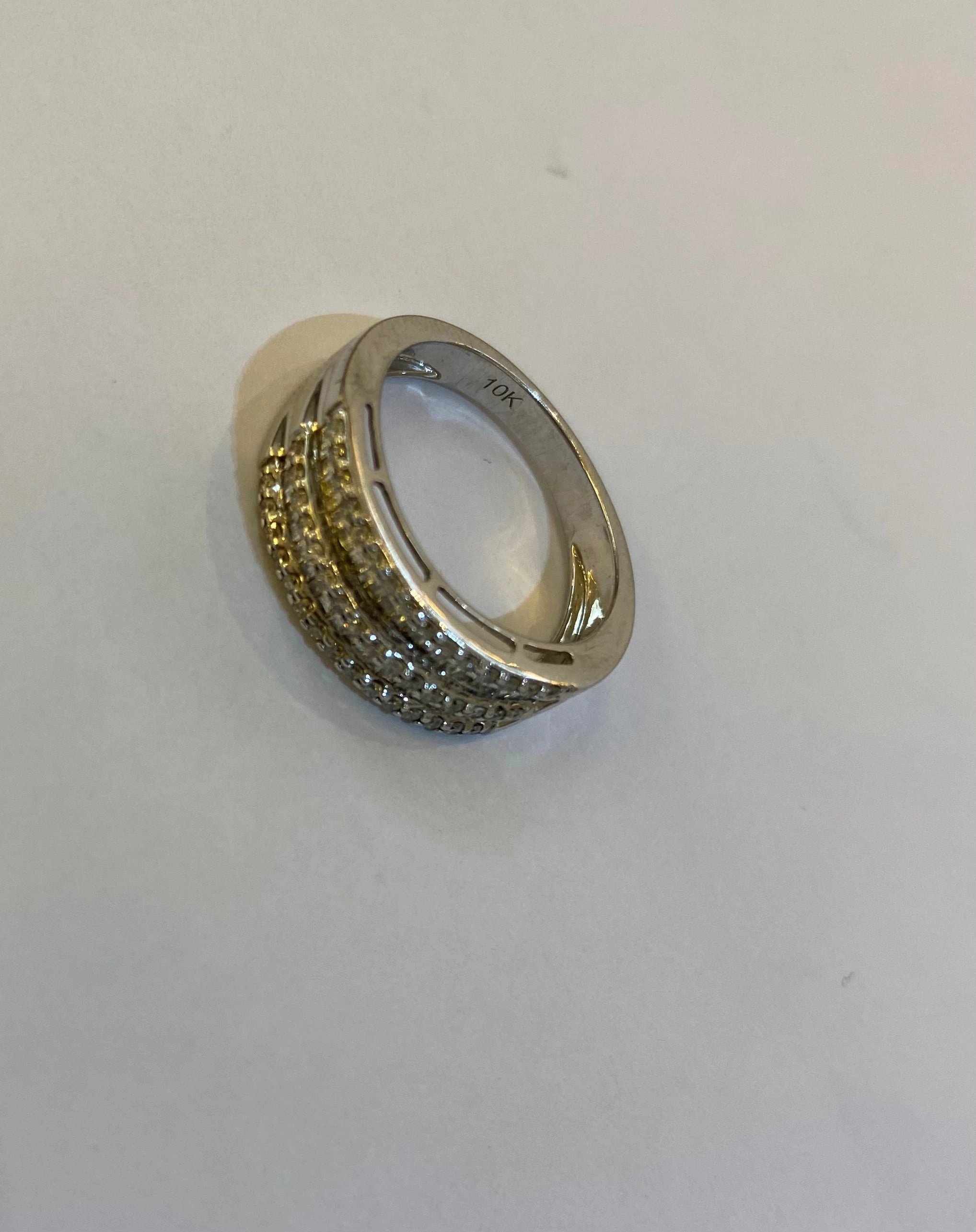 2 Rows Baguette Cut Diamond Band in 18K Gold