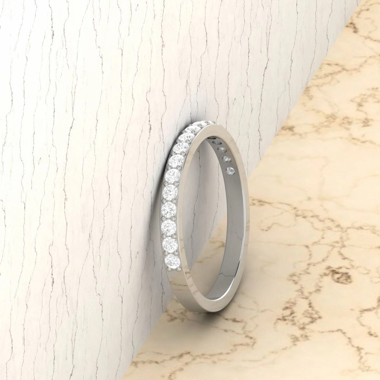 2MM CZ Pave Band in 10K Gold