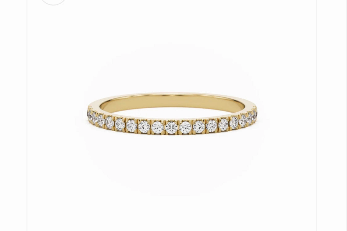 2MM Moissanite Pave Band in 18K Gold