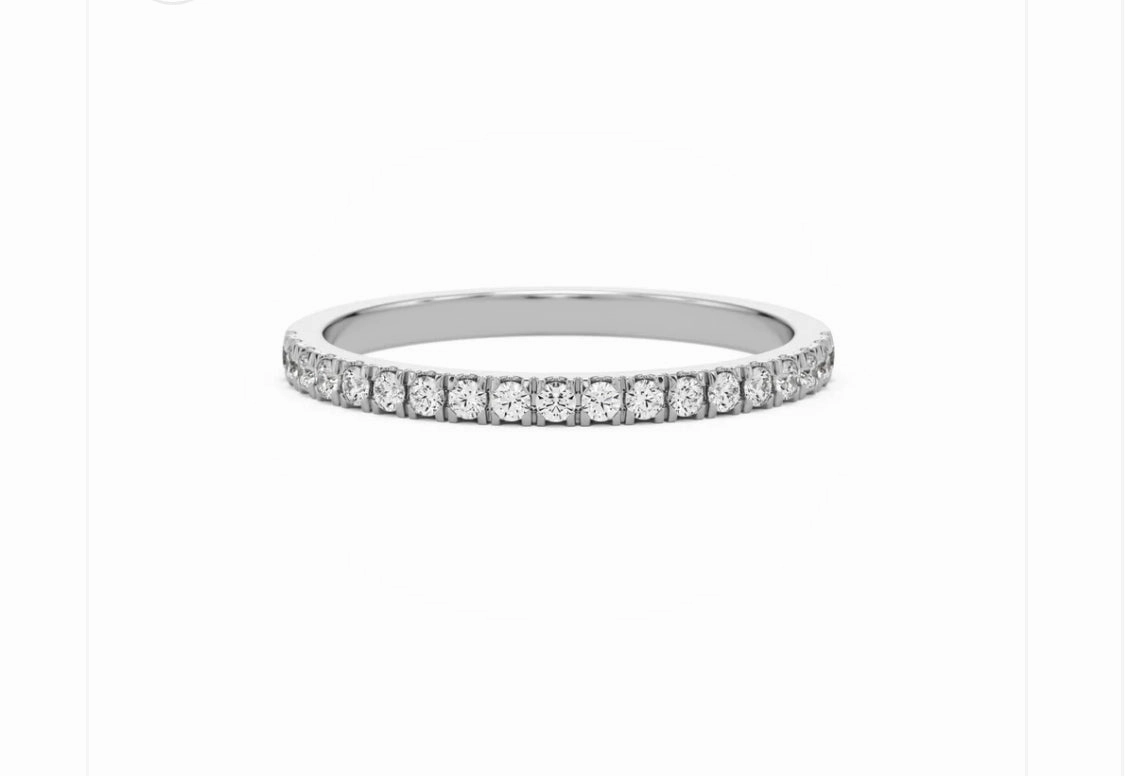 2MM Moissanite Pave Band in 18K Gold