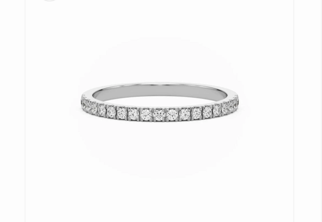 2MM Pave CZ Band in 18K Gold