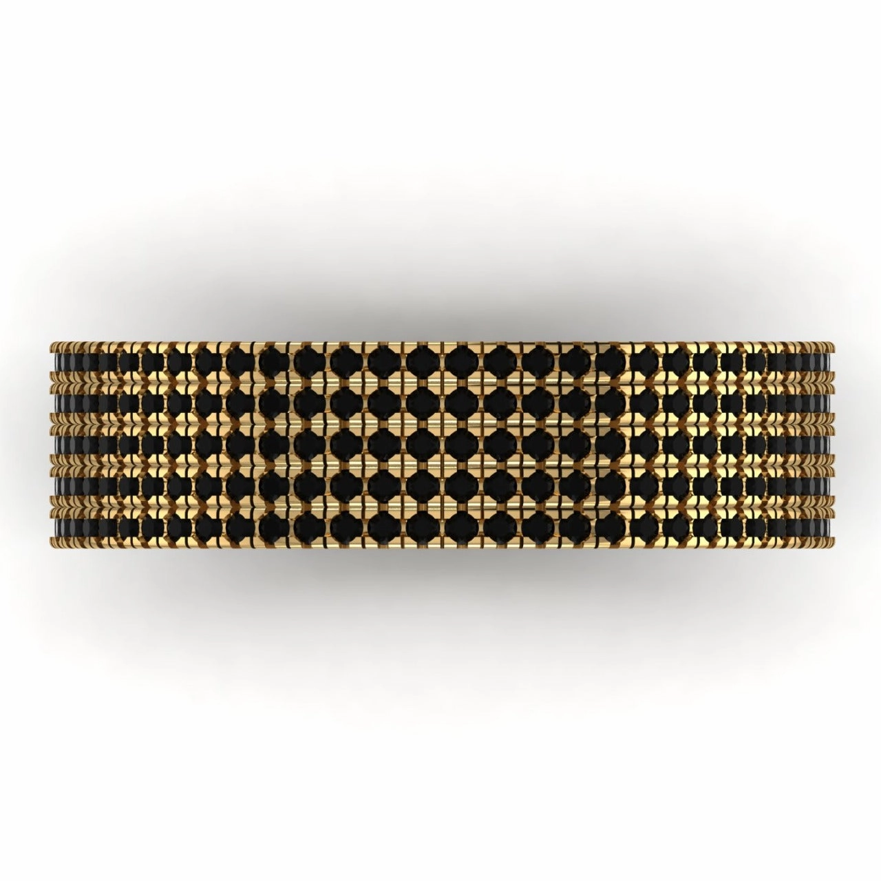 360 Black Diamond Band in 18K Gold