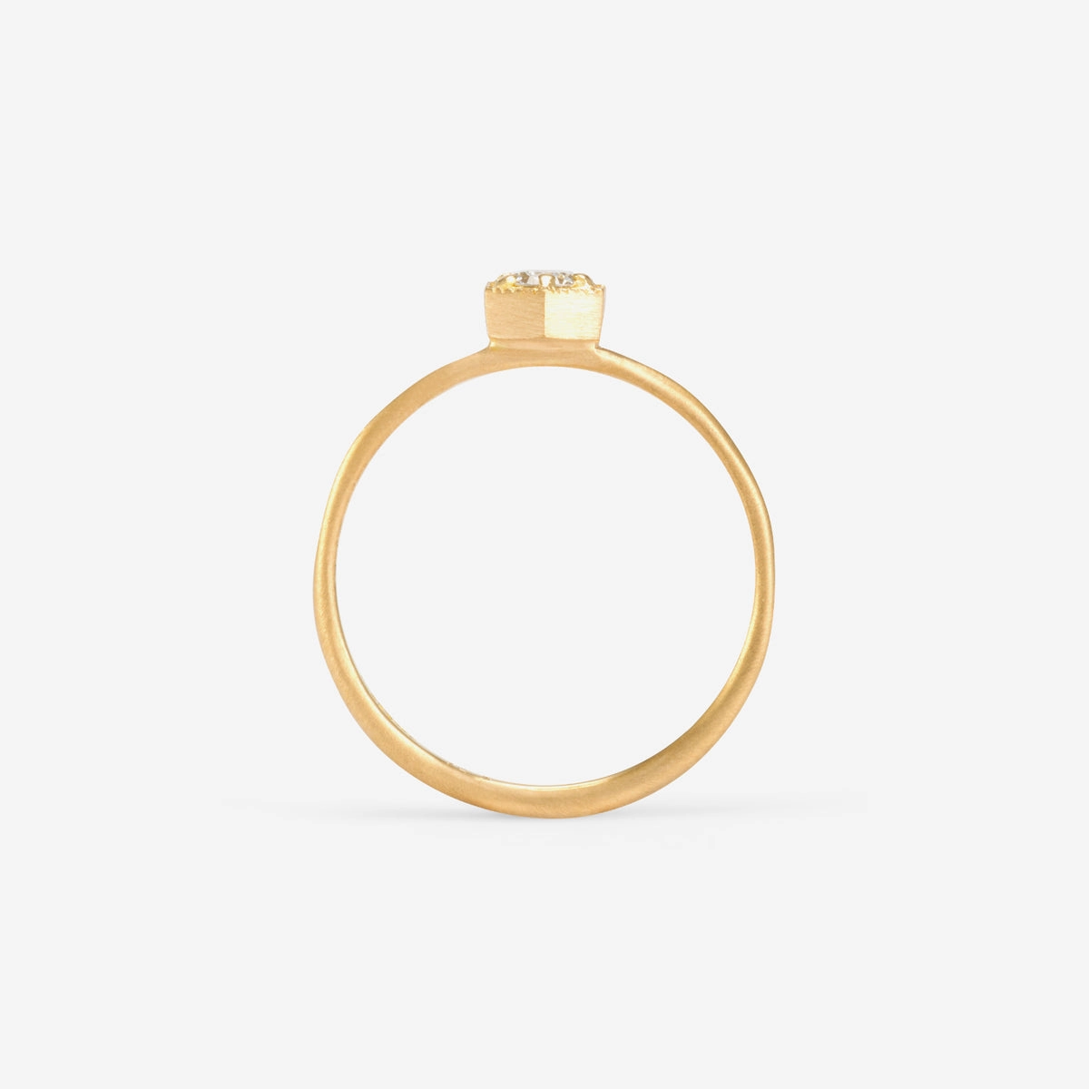 3.5mm White Diamond Hexagon Ring | R2203W