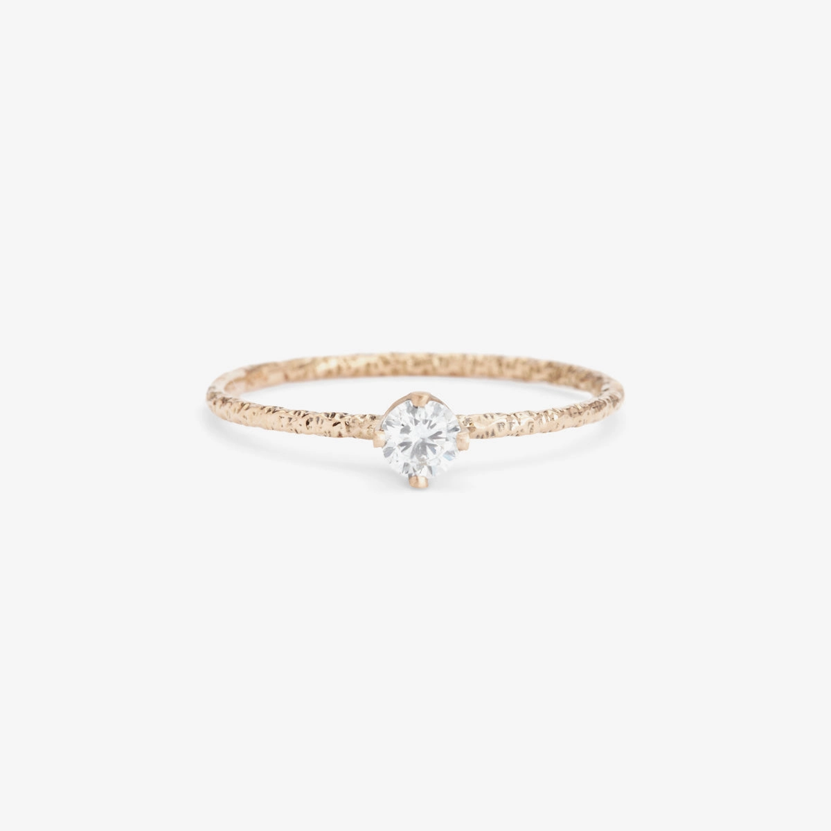 3.5mm White Diamond Homespun Solitaire Ring | R9003W