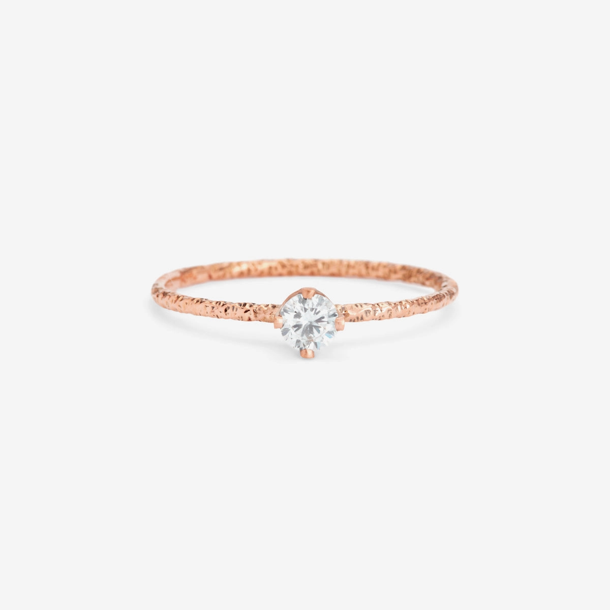 3.5mm White Diamond Homespun Solitaire Ring | R9003W