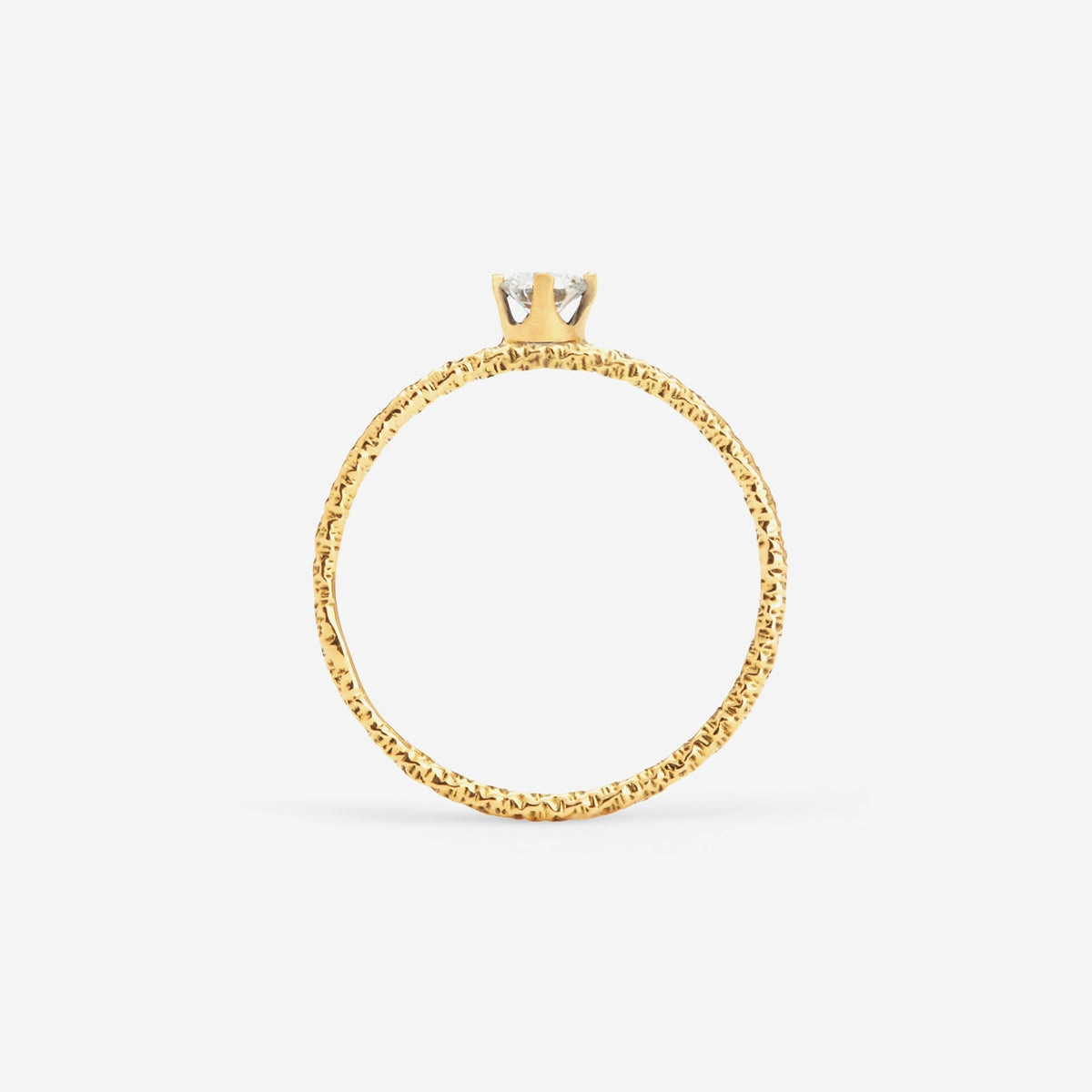 3.5mm White Diamond Homespun Solitaire Ring | R9003W