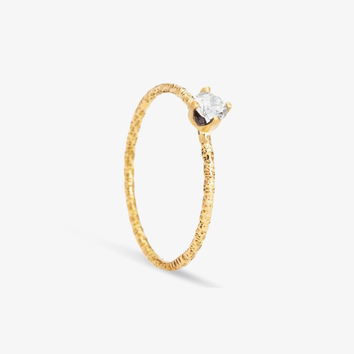 3.5mm White Diamond Homespun Solitaire Ring | R9003W