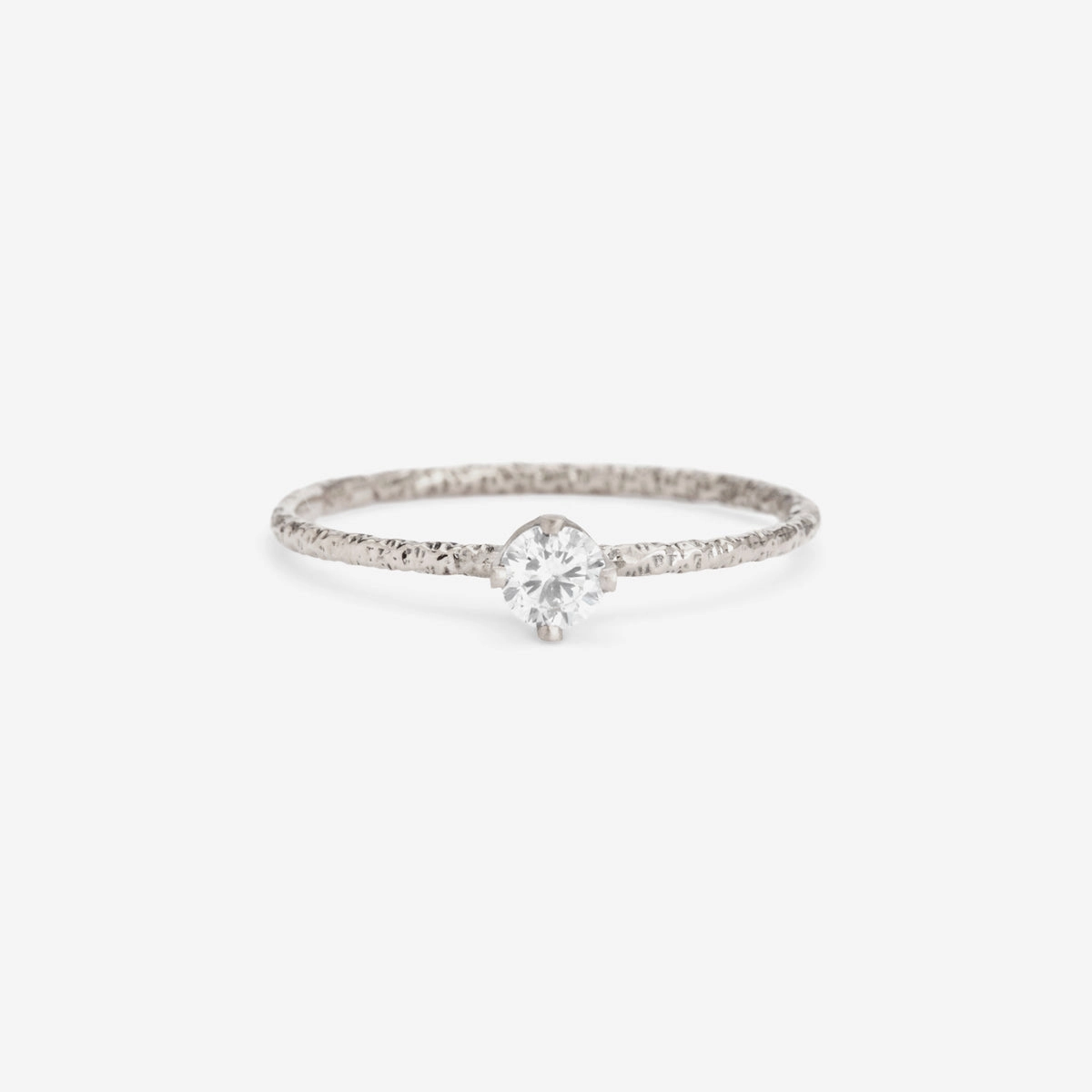 3.5mm White Diamond Homespun Solitaire Ring | R9003W