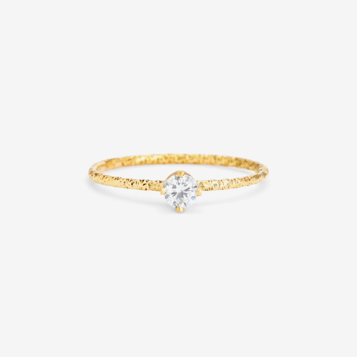 3.5mm White Diamond Homespun Solitaire Ring | R9003W