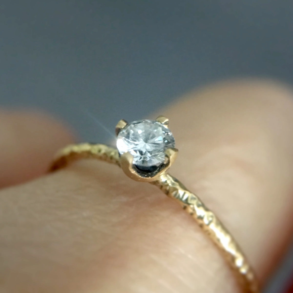 3.5mm White Diamond Homespun Solitaire Ring | R9003W