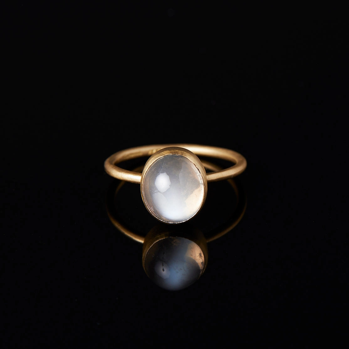 3.65 Carat One-of-a-Kind Rainbow Moonstone Ring | RMR16-OOAK