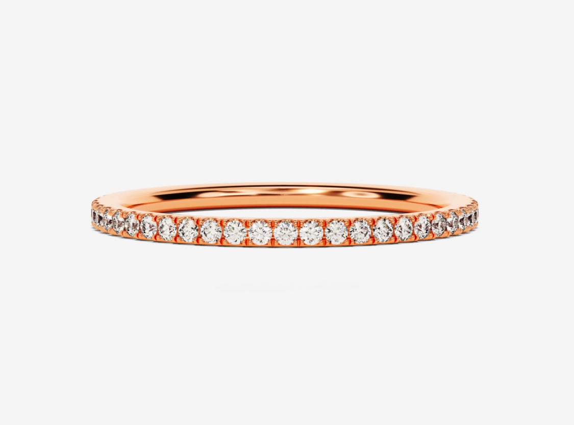 3D Diamond Pave Band in 18K Gold