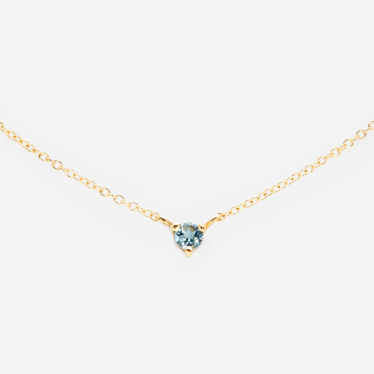 3mm Aquamarine Birthstone Necklace | N6701AQ