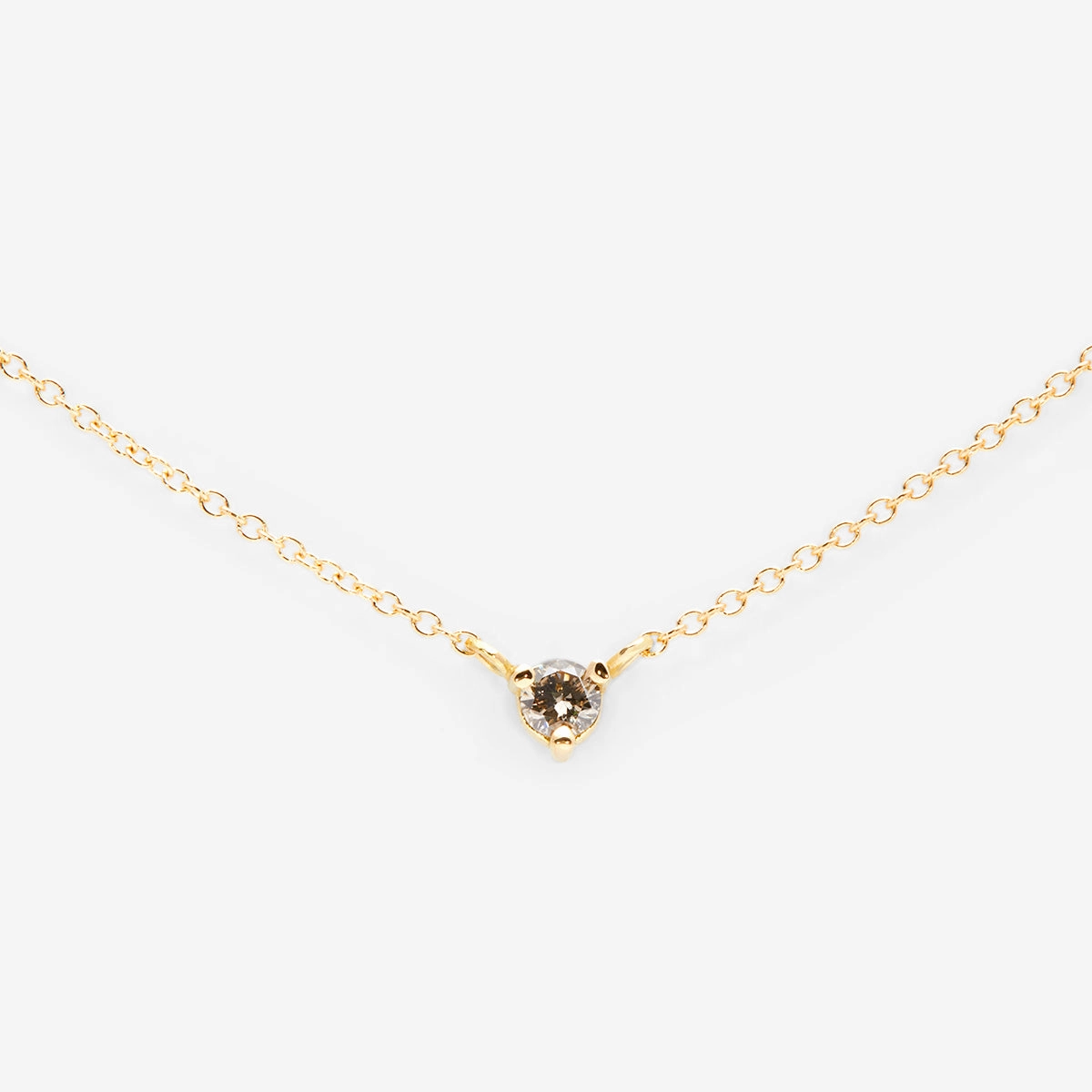 3mm Brown Diamond Birthstone Necklace | N6701BR