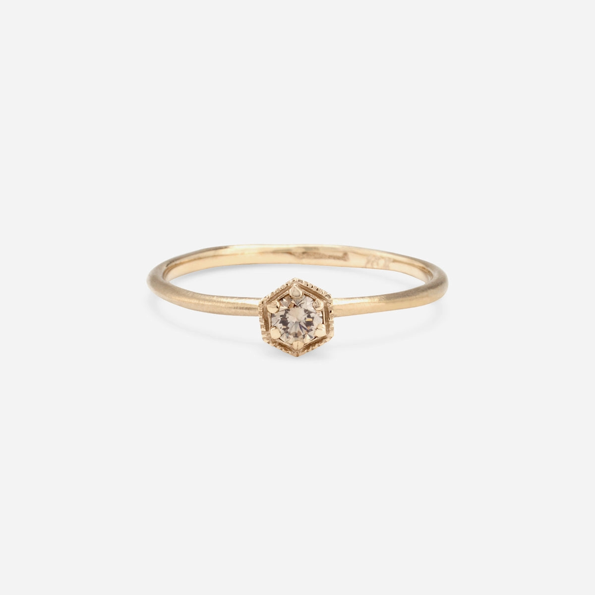 3mm Brown Diamond Hexagon Ring | R2202BR