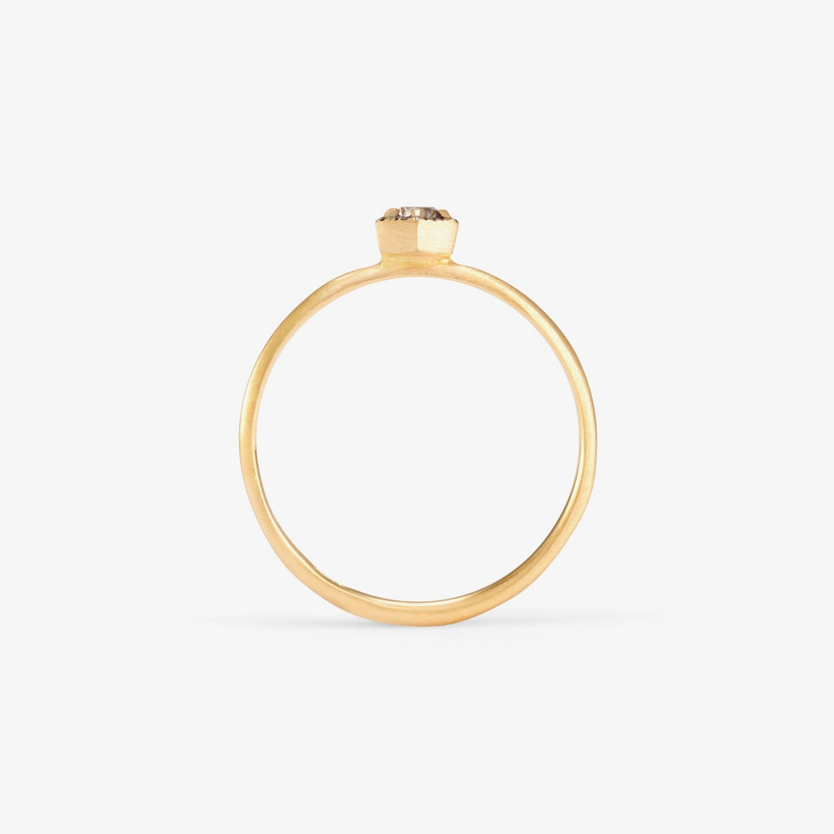 3mm Brown Diamond Hexagon Ring | R2202BR