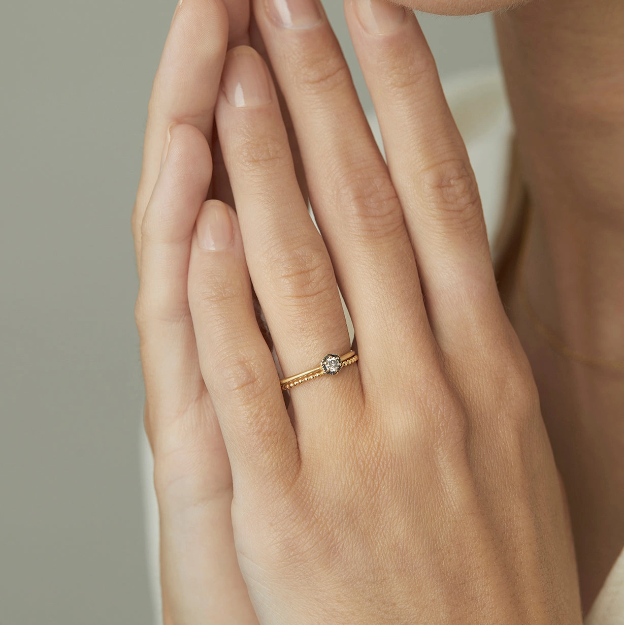 3mm Brown Diamond Hexagon Ring | R2202BR