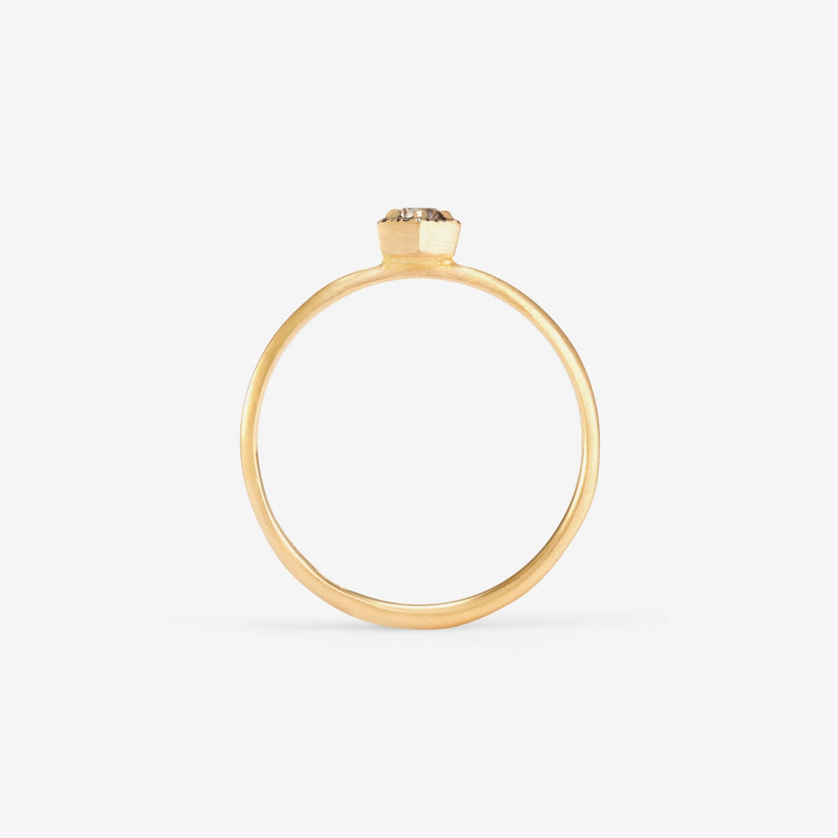 3mm Brown Diamond Hexagon Ring | R2202BR