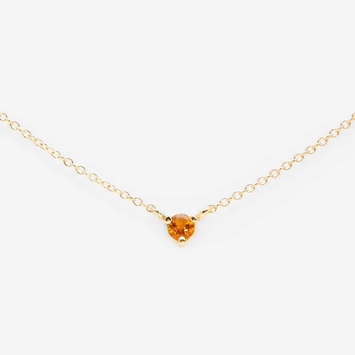3mm Citrine Birthstone Necklace | N6701CT