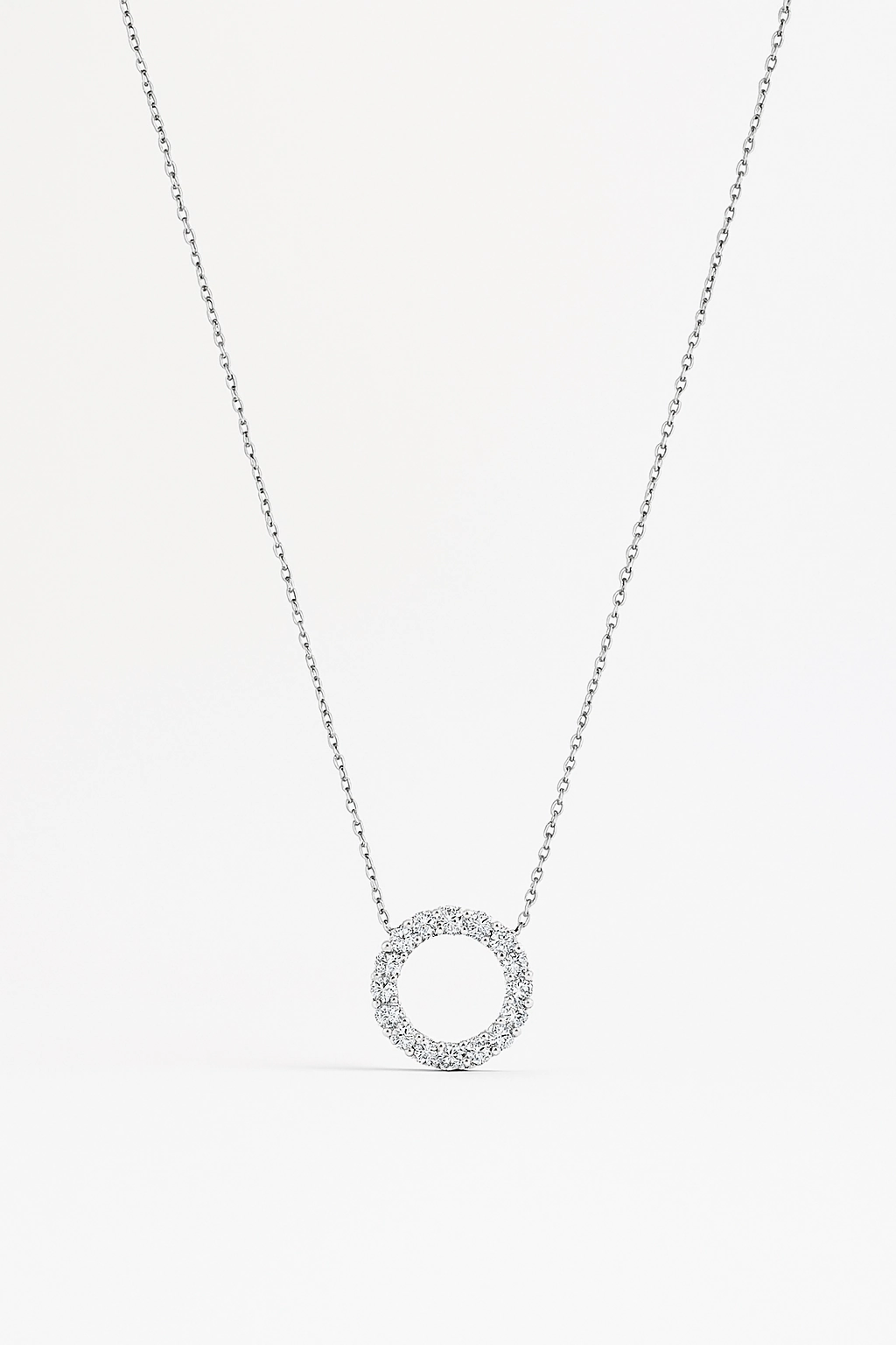 3MM Pave Eternity Moissanite Necklace in 925 Sterling Silver