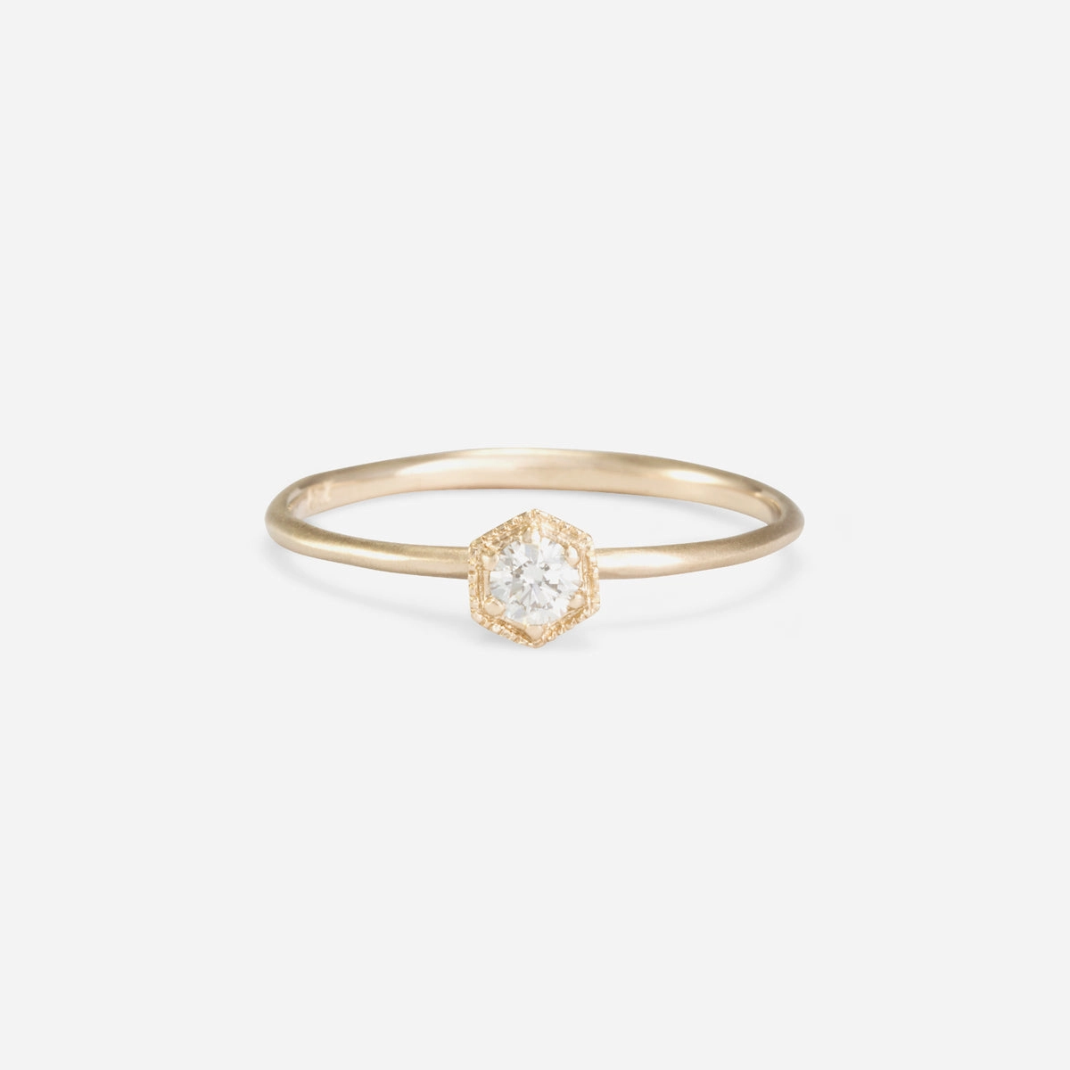 3mm White Diamond Hexagon Ring | R2202W