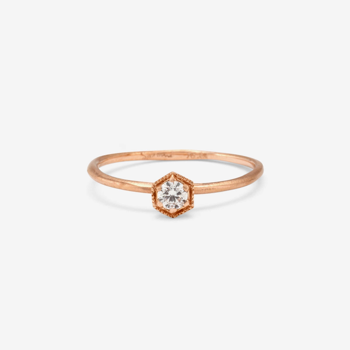 3mm White Diamond Hexagon Ring | R2202W
