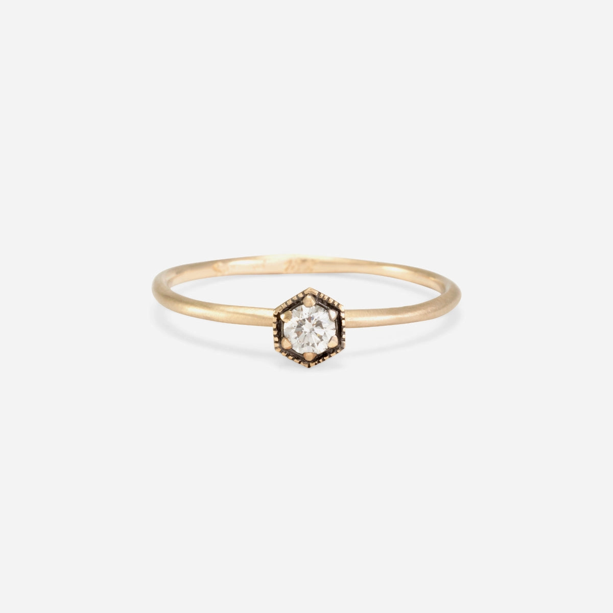 3mm White Diamond Hexagon Ring | R2202W