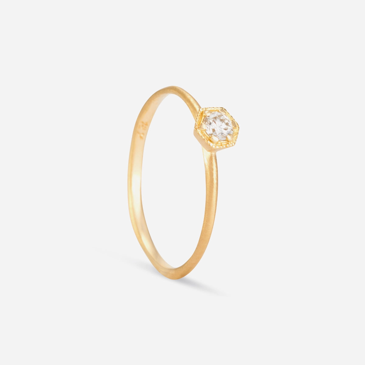 3mm White Diamond Hexagon Ring | R2202W