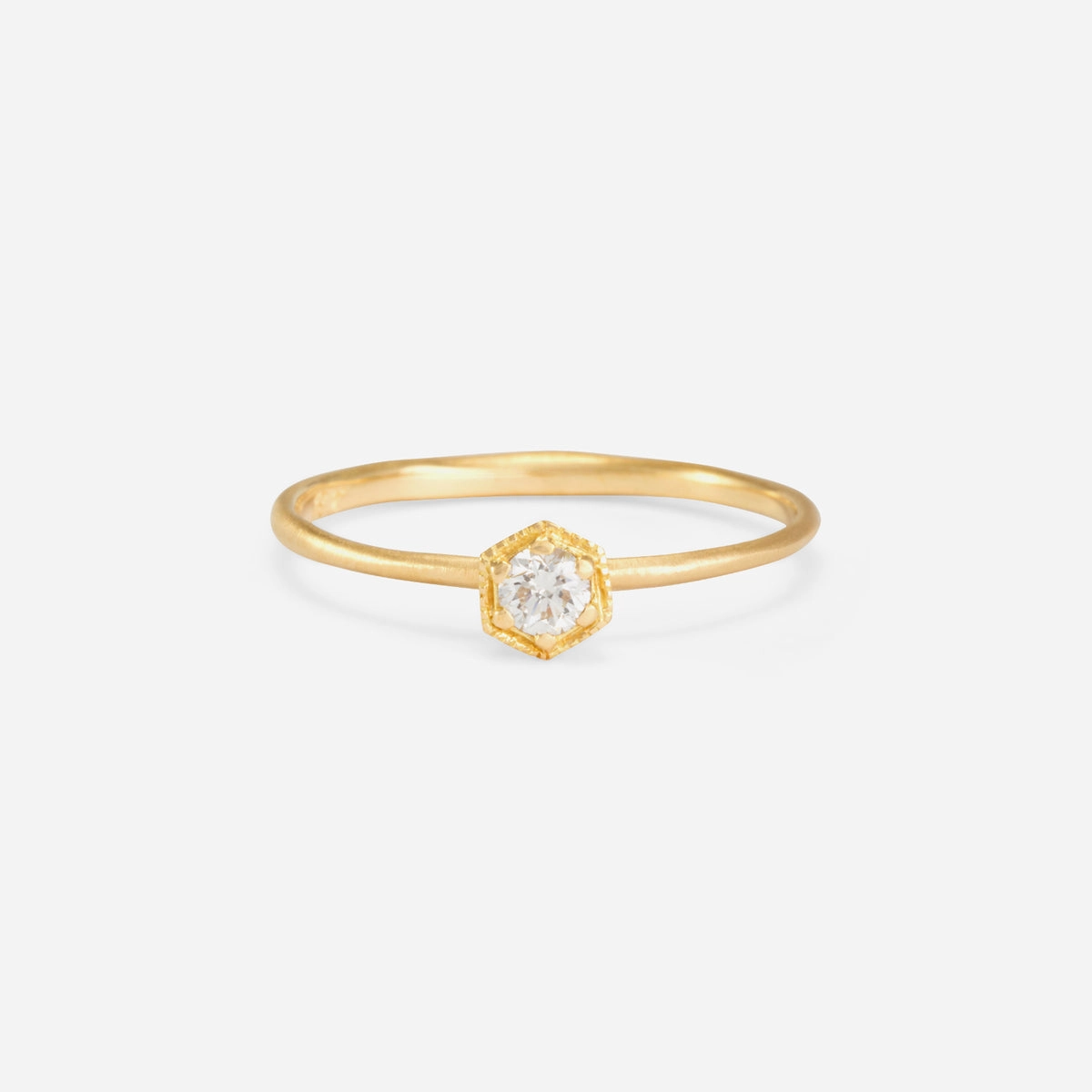 3mm White Diamond Hexagon Ring | R2202W