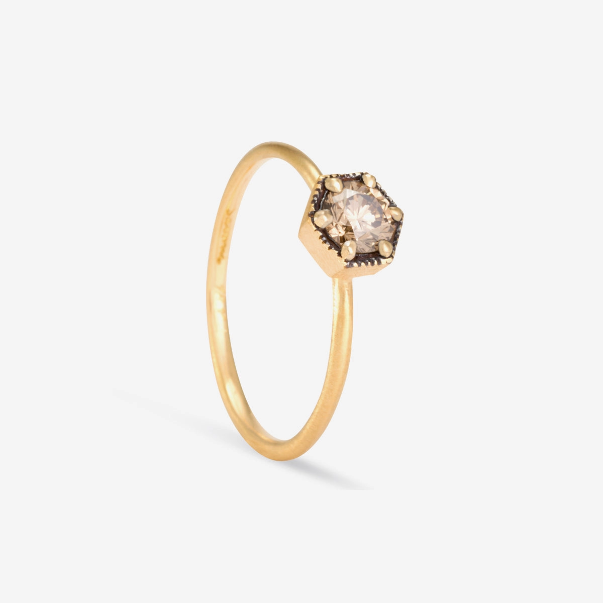 4.5mm Brown Diamond Hexagon Ring | R2205BR