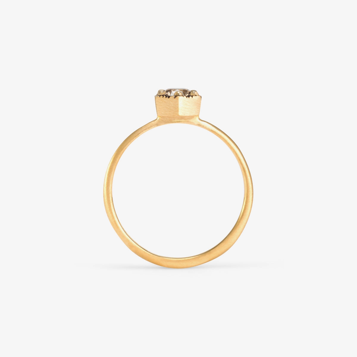 4.5mm Brown Diamond Hexagon Ring | R2205BR