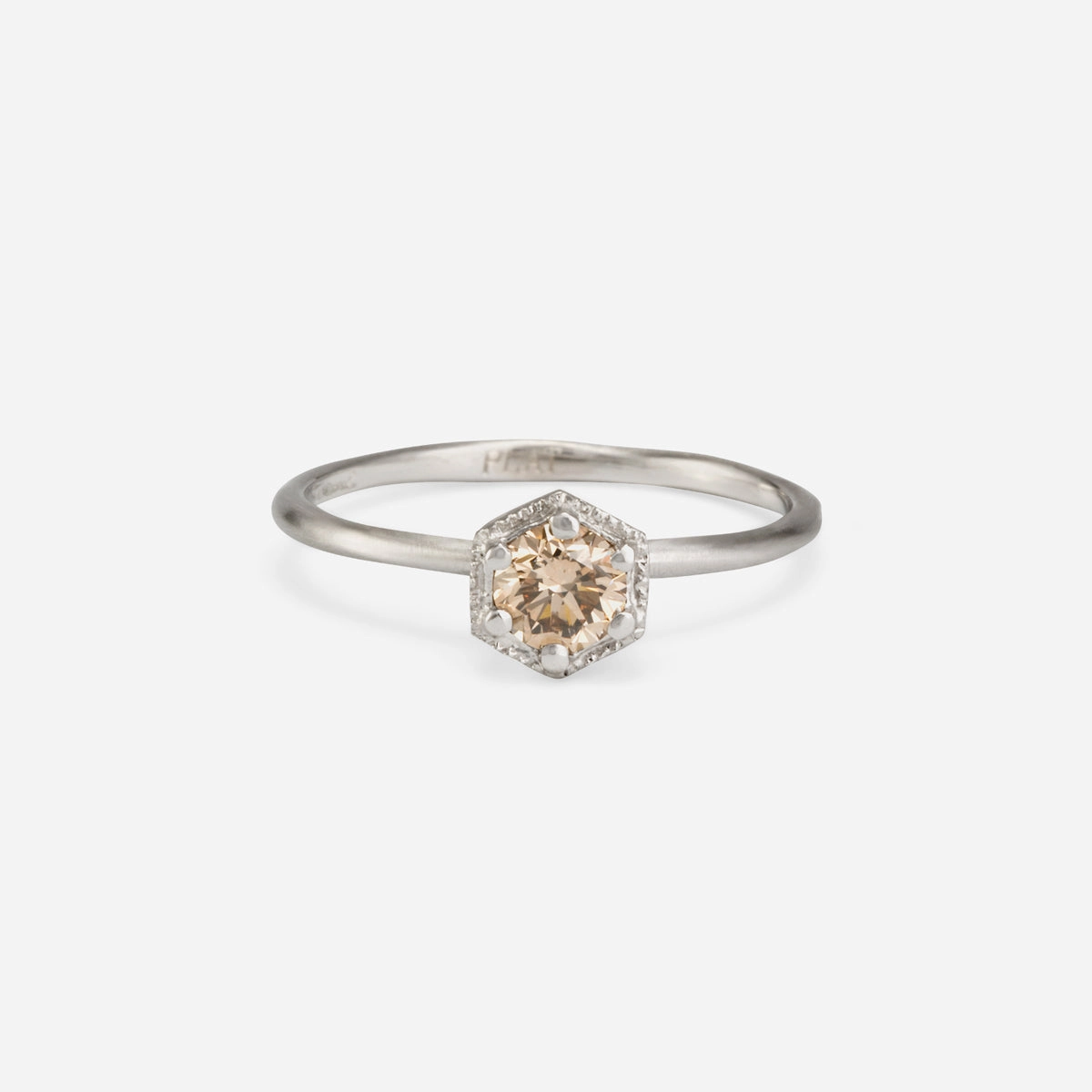 4.5mm Brown Diamond Hexagon Ring | R2205BR