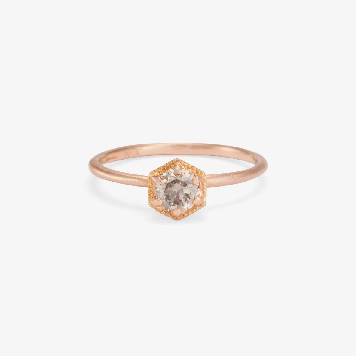 4.5mm Brown Diamond Hexagon Ring | R2205BR