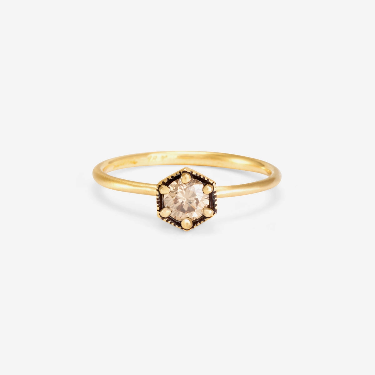 4.5mm Brown Diamond Hexagon Ring | R2205BR