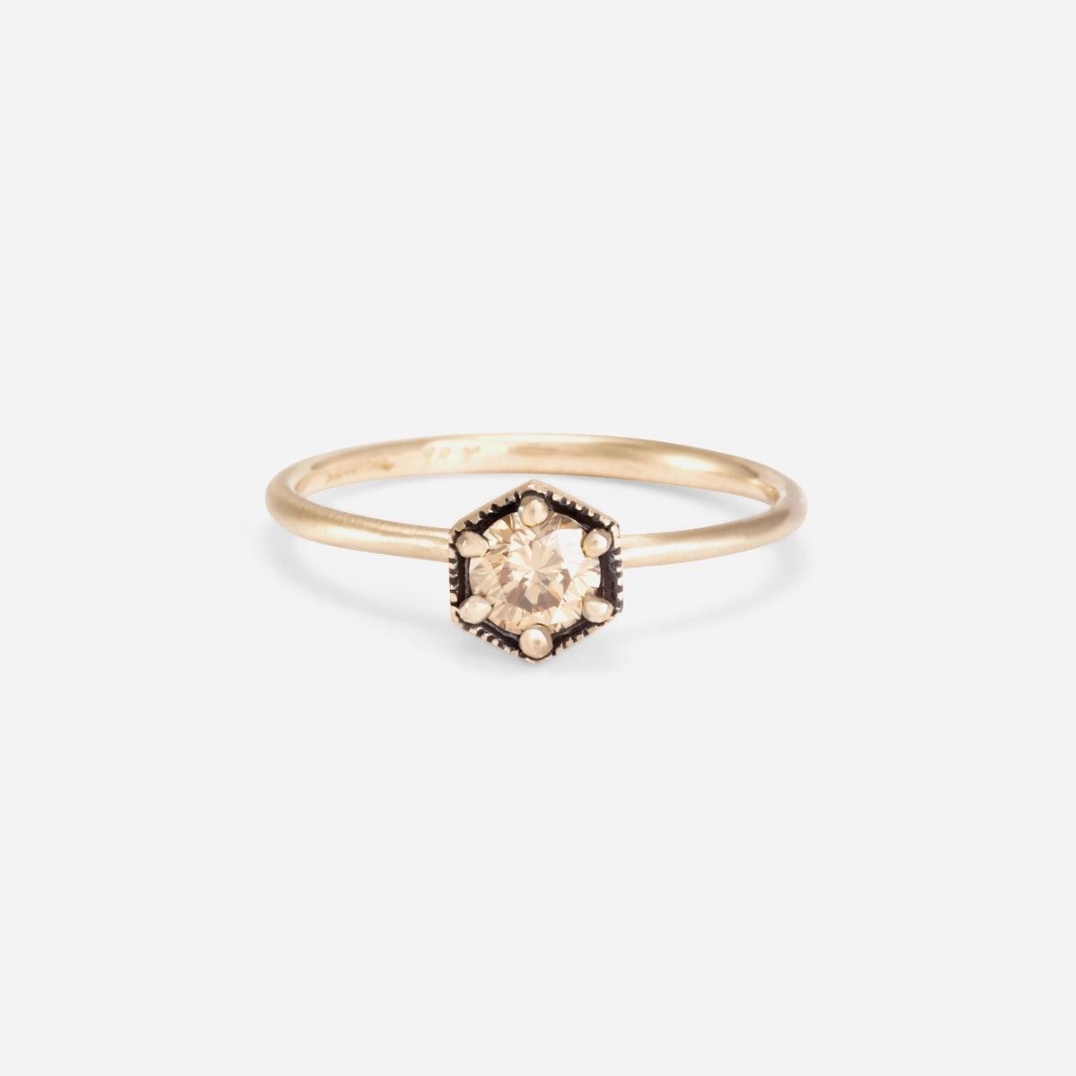 4.5mm Brown Diamond Hexagon Ring | R2205BR