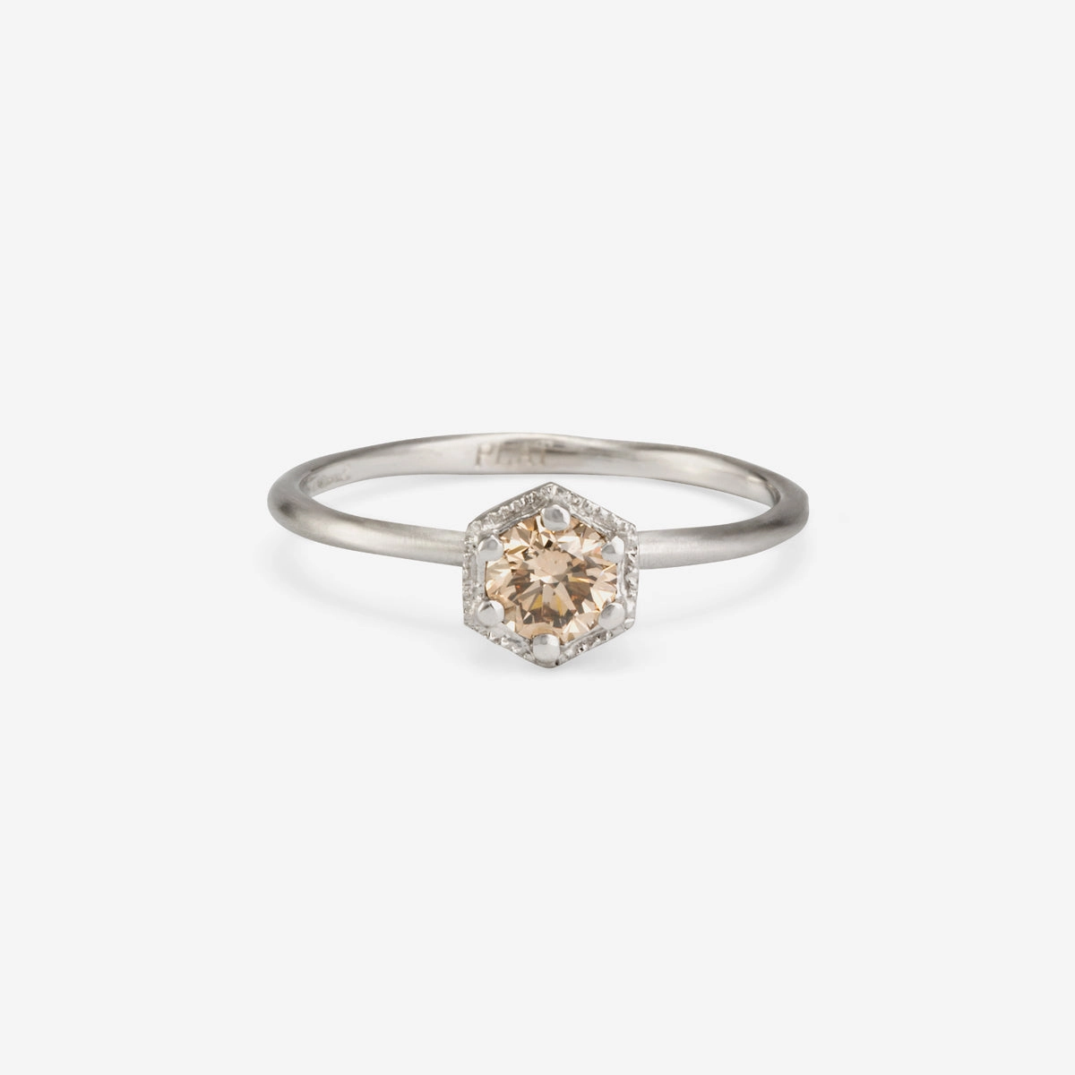 4.5mm Brown Diamond Hexagon Ring | R2205BR