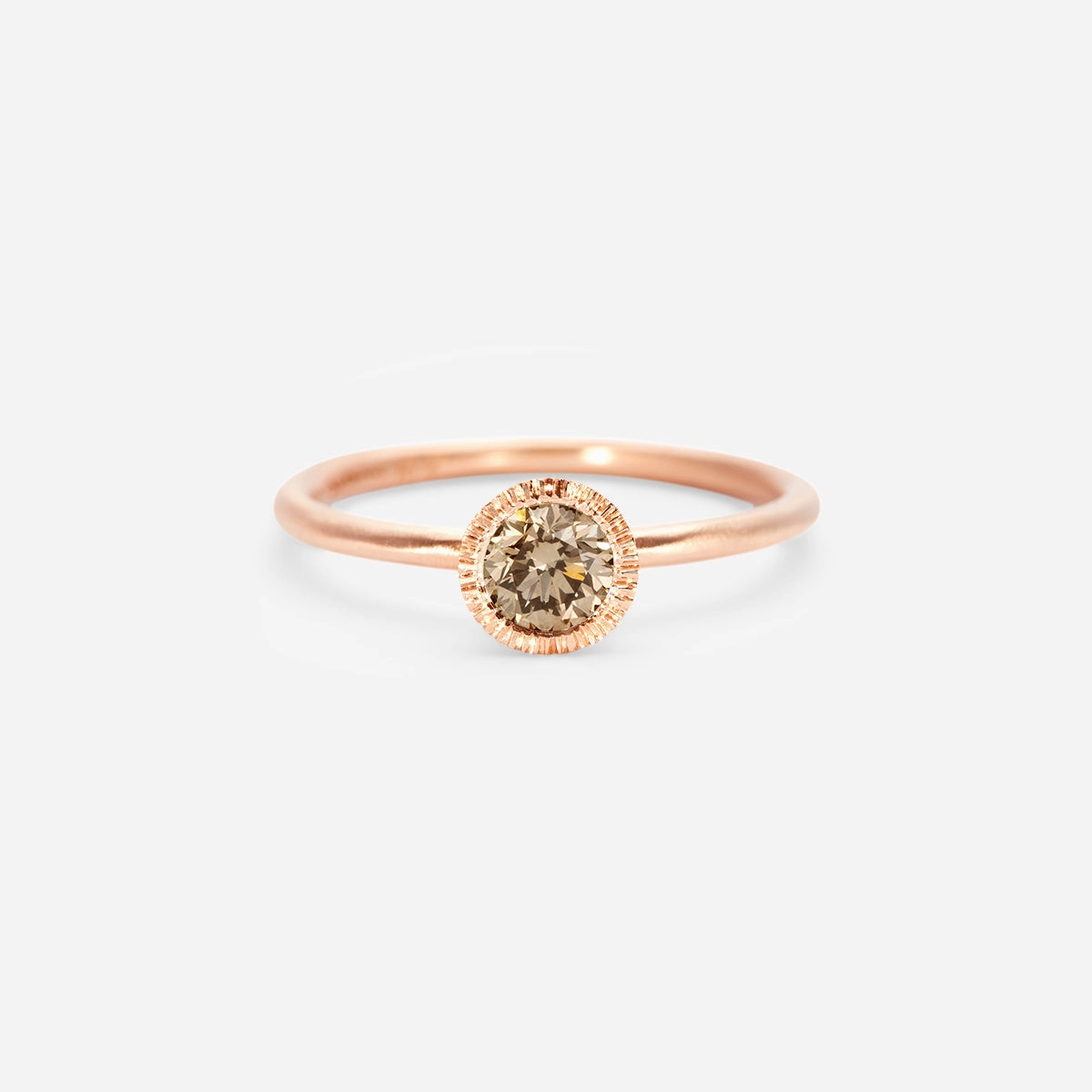 4.5mm Brown Diamond Round Brilliant Solitaire Ring | R11305BR
