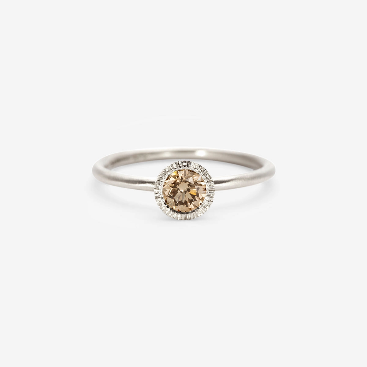 4.5mm Brown Diamond Round Brilliant Solitaire Ring | R11305BR