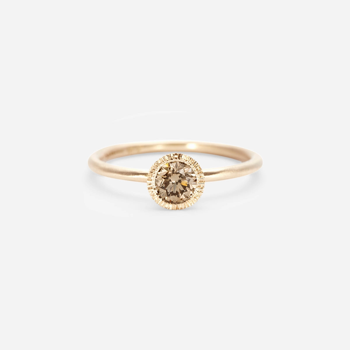 4.5mm Brown Diamond Round Brilliant Solitaire Ring | R11305BR