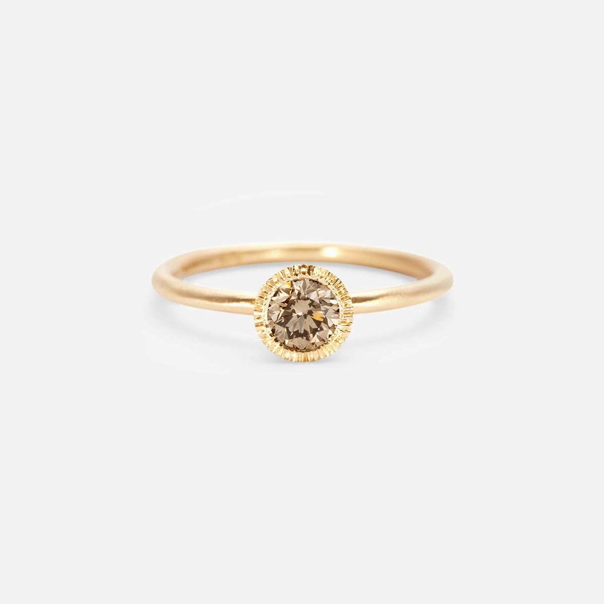 4.5mm Brown Diamond Round Brilliant Solitaire Ring | R11305BR