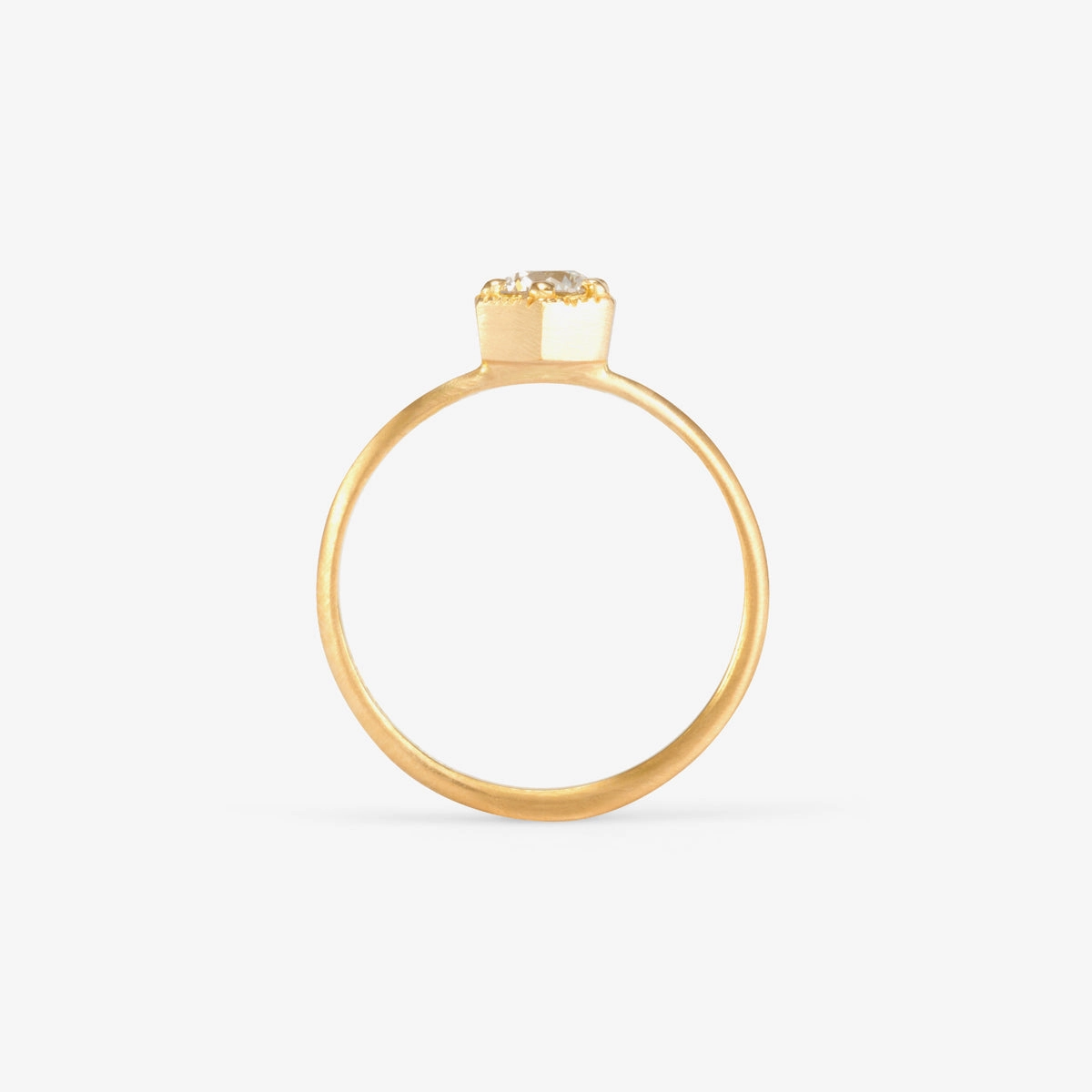 4.5mm White Diamond Hexagon Ring | R2205W