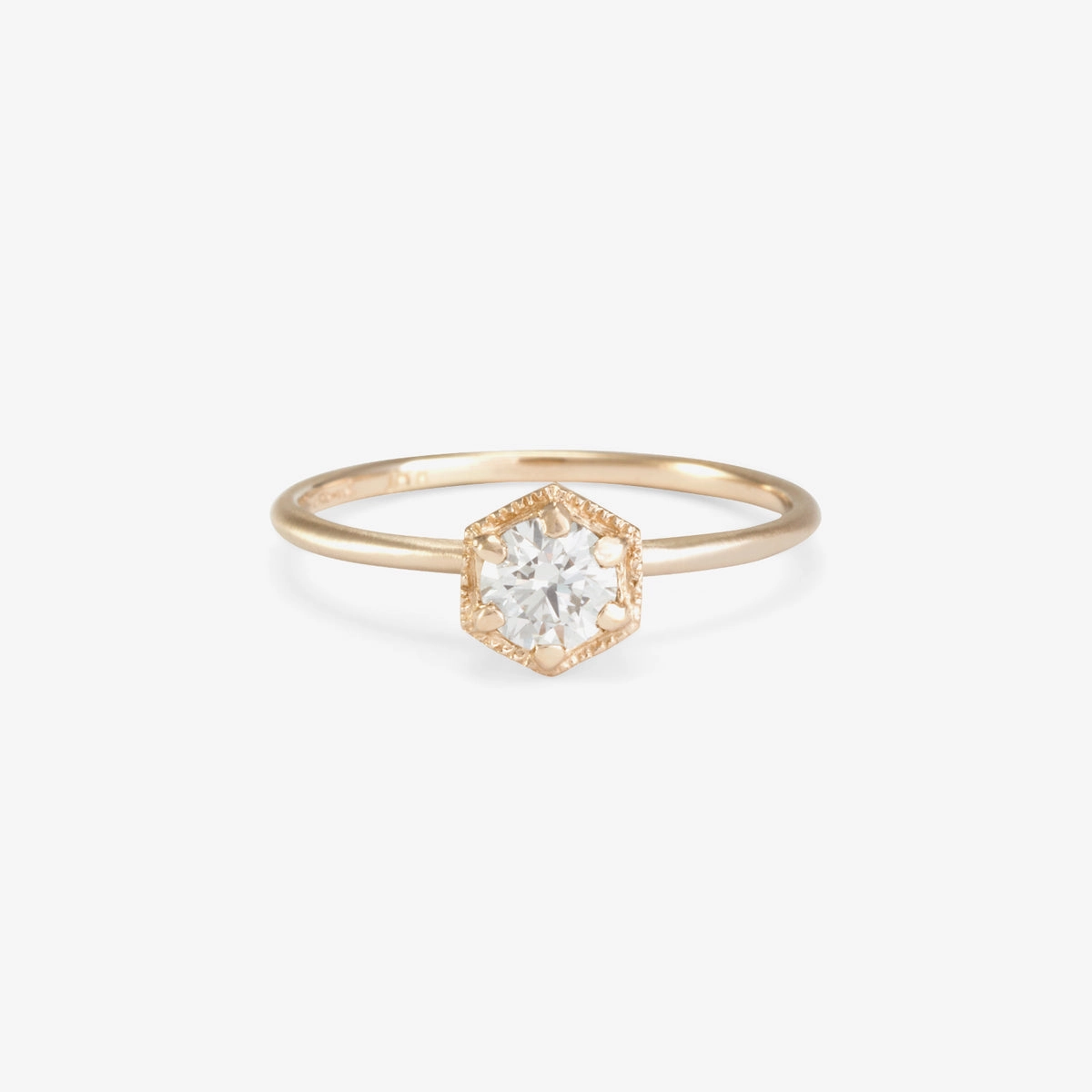 4.5mm White Diamond Hexagon Ring | R2205W