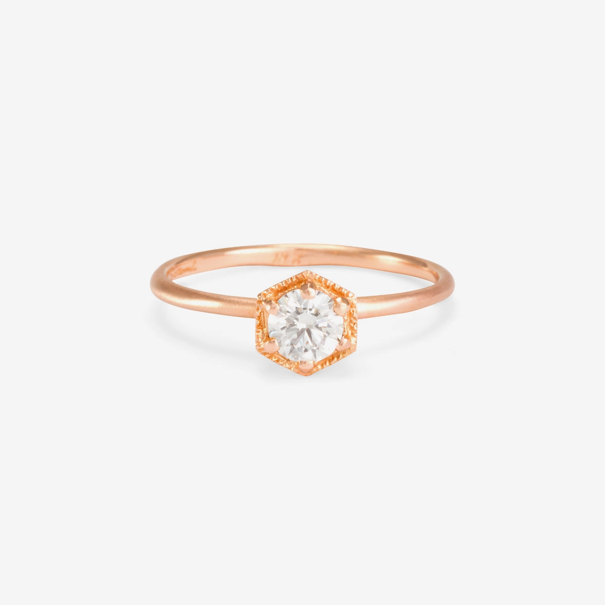 4.5mm White Diamond Hexagon Ring | R2205W