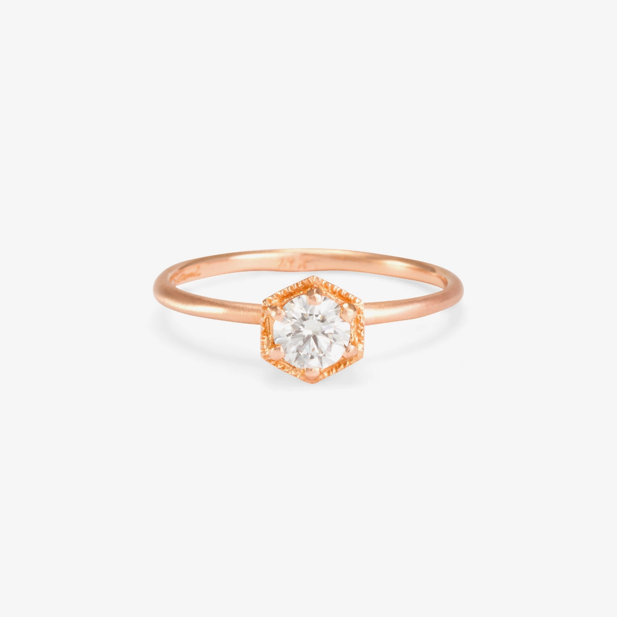 4.5mm White Diamond Hexagon Ring | R2205W