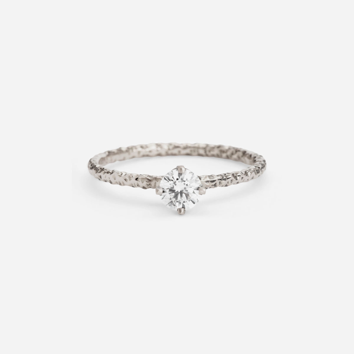 4.5mm White Diamond Homespun Solitaire Ring | R9005W