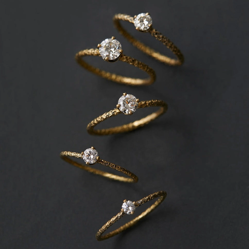 4.5mm White Diamond Homespun Solitaire Ring | R9005W