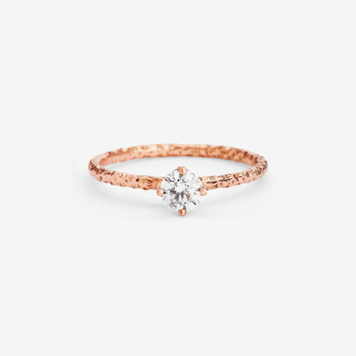 4.5mm White Diamond Homespun Solitaire Ring | R9005W